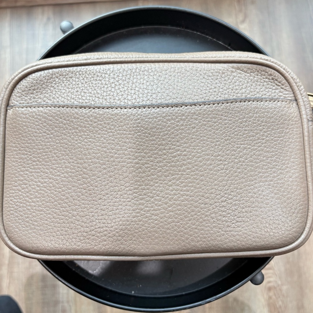 COACH Authentic Taupe Brown Pebbled Leather Crossbody Bag with Gold Hardware - Picture 8 of 16
